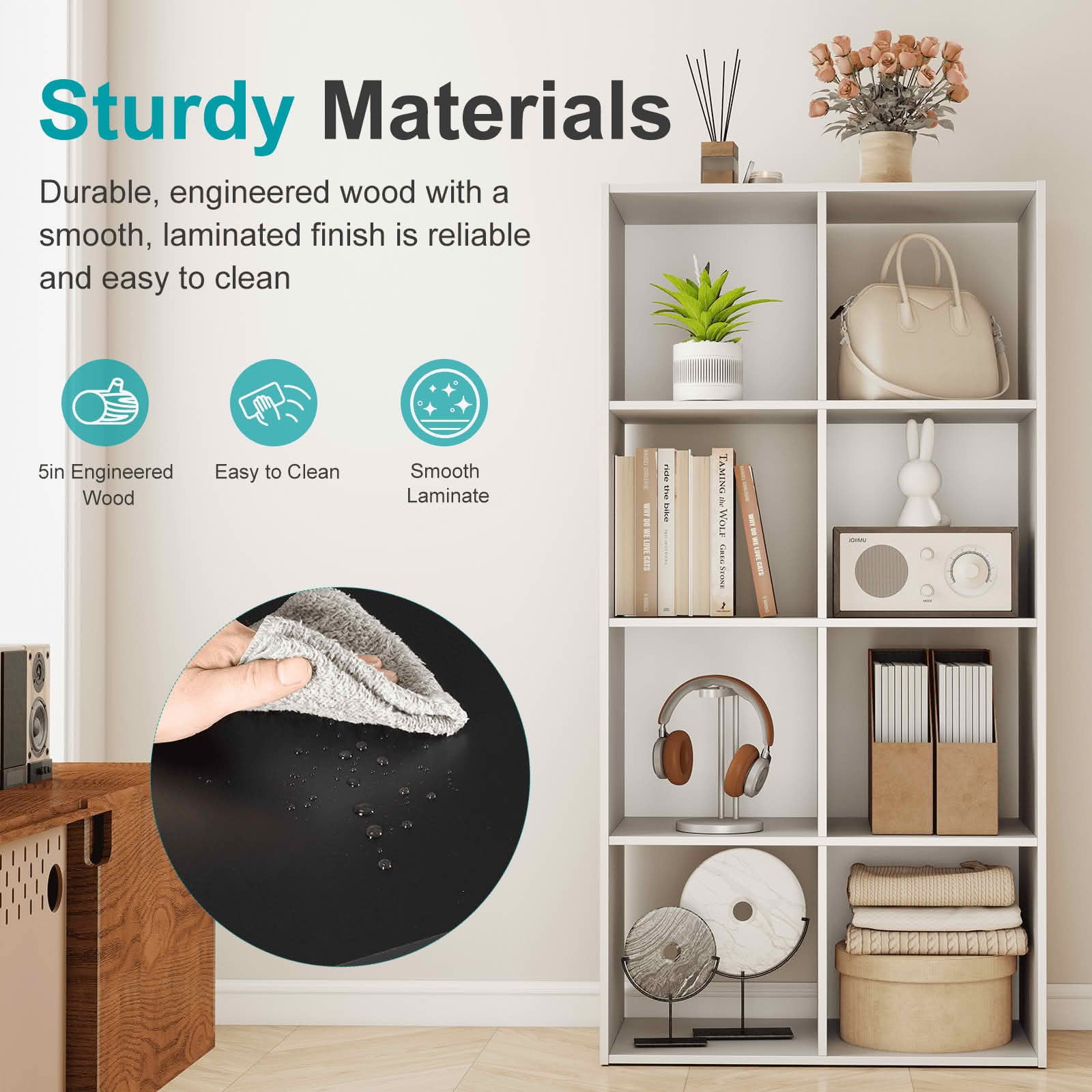 MAYEERTY Cube Storage Organizer Open Bookshelf Removable Back Panels