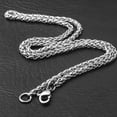 thumbnail image 6 of Ruanlalo Men Braided Wheat Shape Stainless Steel Chain Necklace DIY Jewelry Accessory Steel Color 4,5mm, 6 of 6