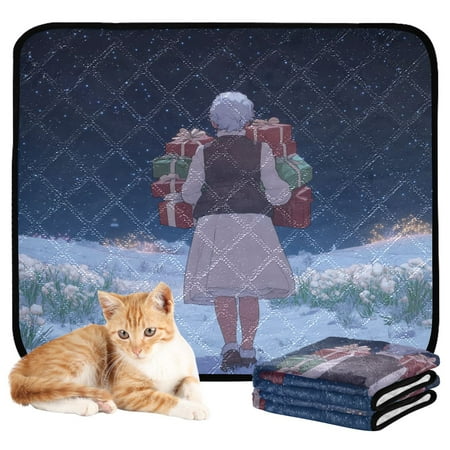 Qxltty Gift Giving Granny Cat litter Pads Pet Set of 3 Diaper Mats Center Anti-leakage Layer Absorbent Soft and Comfortable