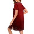 thumbnail image 6 of HUJlwoi Christmas Robes for Women Printed Short Sleeve Nightgowns with Pockets Zipper Front Bathrobes Loose Housecoat, 6 of 7