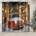 thumbnail image 2 of Christmas French Bulldog Bathroom Sets with Shower Curtain and Rugs and Accessories, Santa Antler Reindeer Autumn Shower Curtain Sets, Winter Red Shower Curtains for Bathroom Decor 4 Pcs, 2 of 8