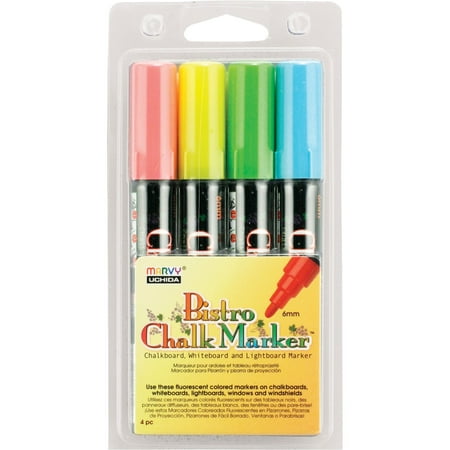 Marvy, UCH4804A, Uchida Bistro Erasable Chalk Markers, 4 / Pack