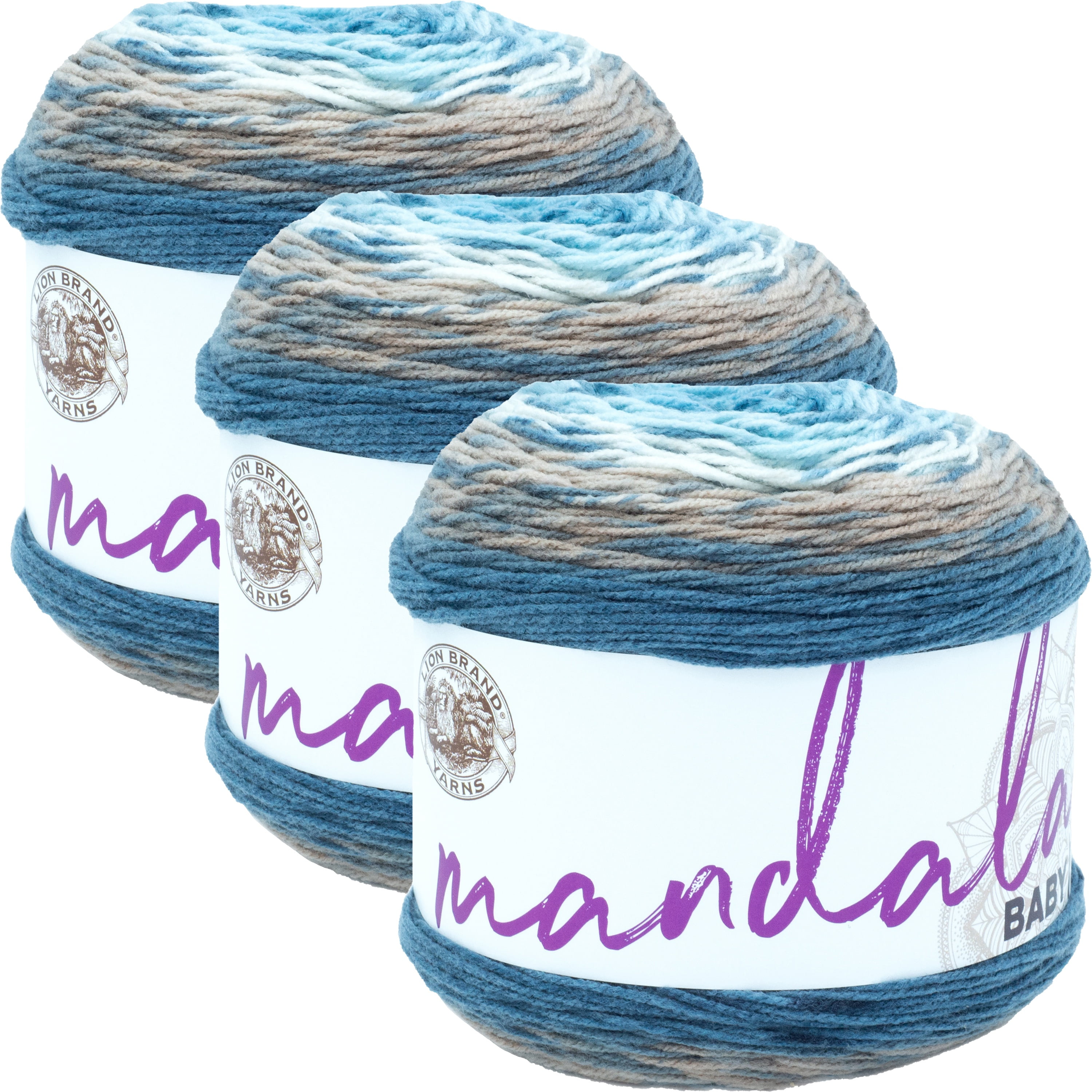 (3 Pack) Lion Brand Mandala Baby Yarn Wishing Well