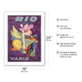 thumbnail image 2 of Rio Brazil - Varig Airlines - Vintage Airline Travel Poster c.1955 - Bamboo Fine Art 290gsm Paper Print (Unframed) 18x24in, 2 of 4