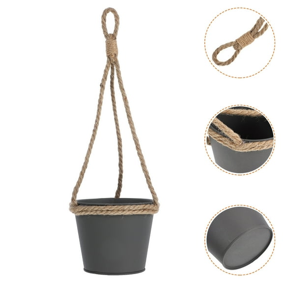 Hanging Flower Pot with Jute Rope 2pcs Set Hanging Planter
