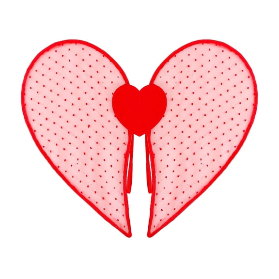 SLYNSHome Fairy Wings for Adults,Red Heart Shaped Butterfly Wings Angel Wings,Fairy Costume for Women Valentine's Day Dress Up Party Favor