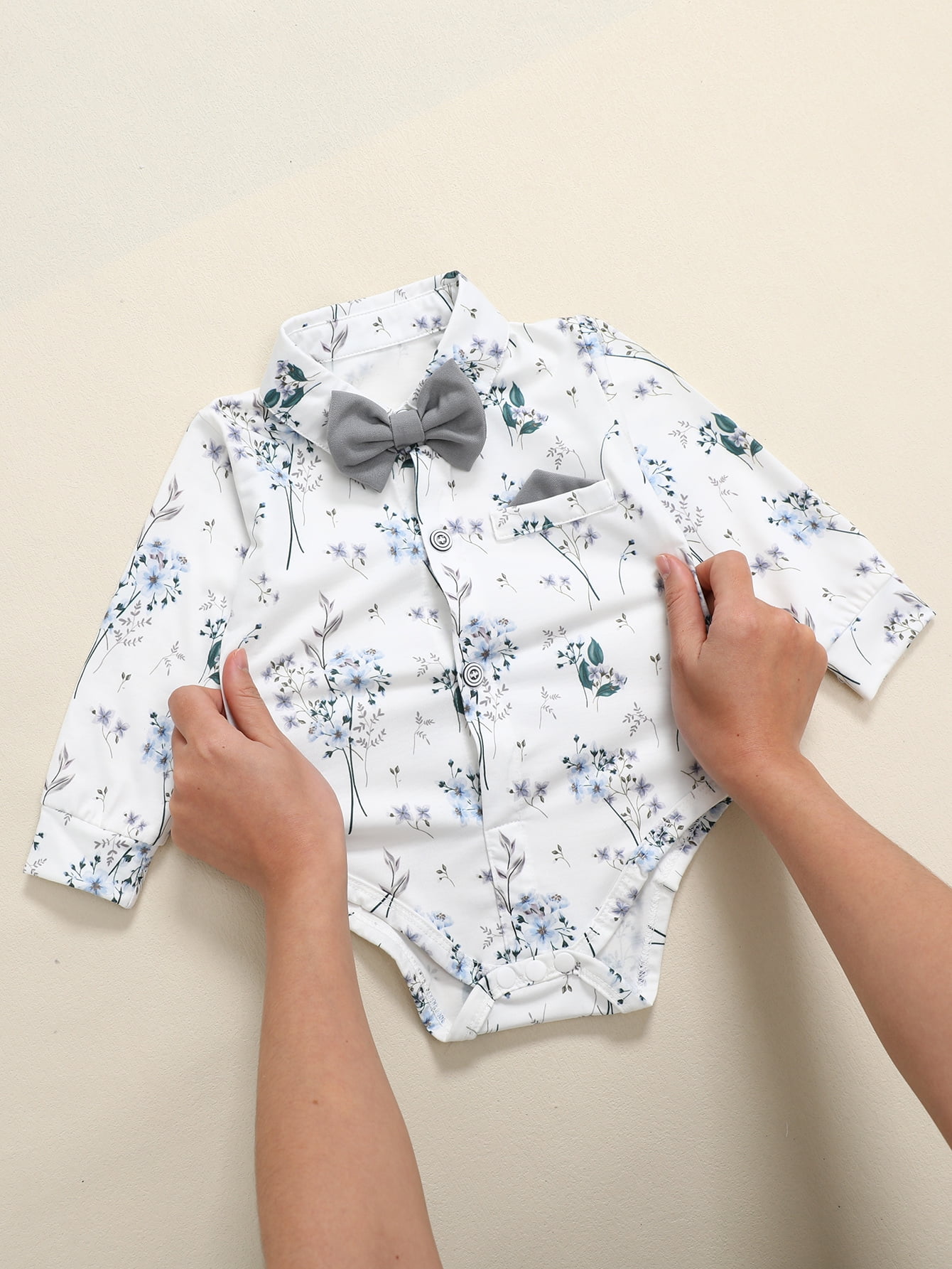 SANMIOI Infant Baby Boy Clothes 0-24 Months Gentleman's Suit Outfit Formal Shirt Suspender Pants Hat Bowtie 4pcs