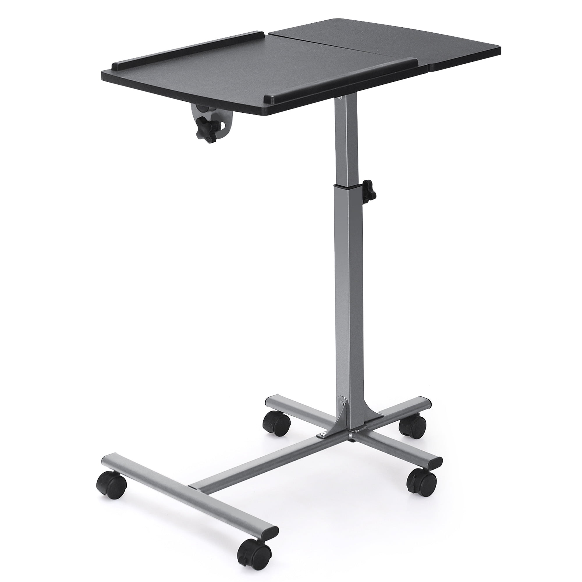 Mobile Laptop Desk Stand Overbed Table Height  Adjustable 360° Swivel 180° Tilt 