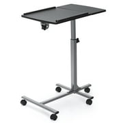 Gymax Mobile Laptop Stand on Wheels Height Adjustable Overbed Sofa Side Table