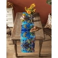 thumbnail image 5 of ERUNPONLY Blue Sea Turtle Ocean Table Runner - 70 Inch Long Colorful Coral Sea Underwater Cotton and Linen Blended Dress Scarves Farmhouse Table Runner for Kitchen Dining, Coffee Table, 13" x 70", 5 of 8