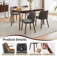 thumbnail image 3 of Ataujin Century Modern Dining Chairs Set of 2, Fabric Upholstered Accent with Wood Legs, Kitchen Chairs with Hardwood Frame for Dining Table, Kitchen,Farmhouse, Dining Room, 3 of 6