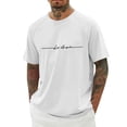 thumbnail image 3 of Crew Neck T Shirts for Men Short Sleeve Big and Tall Cropped Short Sleeve Tshirts Casual Stylish Printing Boat Neck Summer Beach Basic Streetwear, 3 of 5