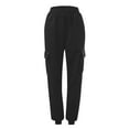 thumbnail image 3 of felwors Womens Cargo Sweatpants 2025 Fall Fashion Baggy Comfy Casual Oversized Fleece Joggers with Pockets Y2k Clothes Black, S, 3 of 3