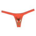 thumbnail image 5 of Botmois 2 PACK Men's Thong String Underwear Male Low-rise Bikini Briefs Bulge Pouch Cutaway Panels Beach Tangas Soft 2P-pink/orange L, 5 of 5