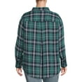 thumbnail image 2 of Terra & Sky Women's Plus Size Plaid Button-Down Shirt, 2 of 5