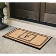 thumbnail image 3 of A1 Home Collections Rubber & Coir Mat, Heavy Duty, Extra Large, Front Door Mat 24"X48", Black/Beige Doormat Monogrammed E, 3 of 7