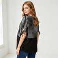 thumbnail image 6 of breaise Womens Nursing Tops Stripe Breastfeeding Shirts Short Sleeve Double Layer Maternity Shirt, 6 of 8
