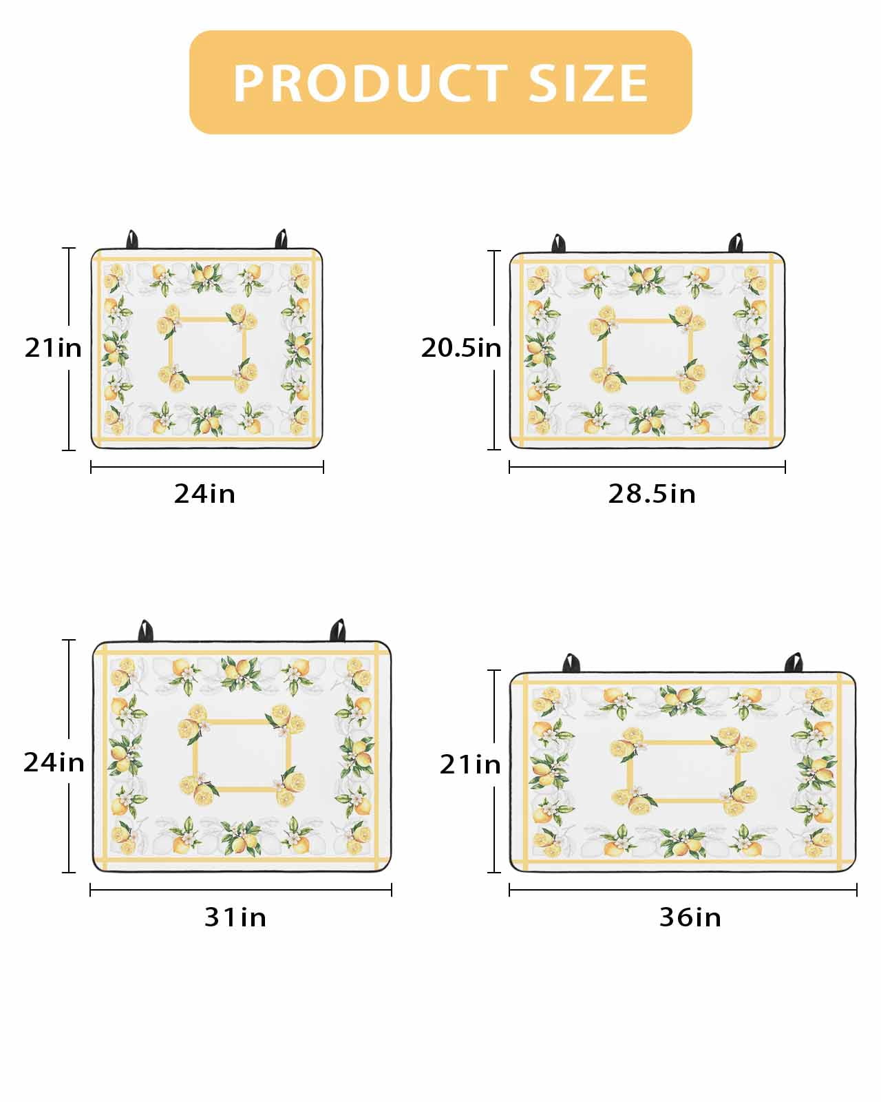 nqOlkjepod Large Induction Cooktop Protector Mat 36"x21", Lemon Yellow Stove Top Covers for Electric Stove, Modern Country Flower Floral Summer Spring Stove Burner Cover Mats, Glass Top Stove Cover
