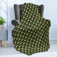 thumbnail image 4 of Alien Soft Flannel Fleece Throw Blanket, Sketch Style Portraits Dotted Background Space Crafts Transportation, Cozy Plush for Indoor and Outdoor Use, 70" x 90", Apple Green Eggshell, by Ambesonne, 4 of 5