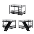 thumbnail image 5 of DreamBuck Twin over Twin Bunk Bed with Slide and Ladder, Low Floor Twin Bunk Beds with Safety Guardrails, Wood Bunk Bed, No Box Spring Needed, Noise Free for Dorm Bedroom Adults , Gray, 5 of 9