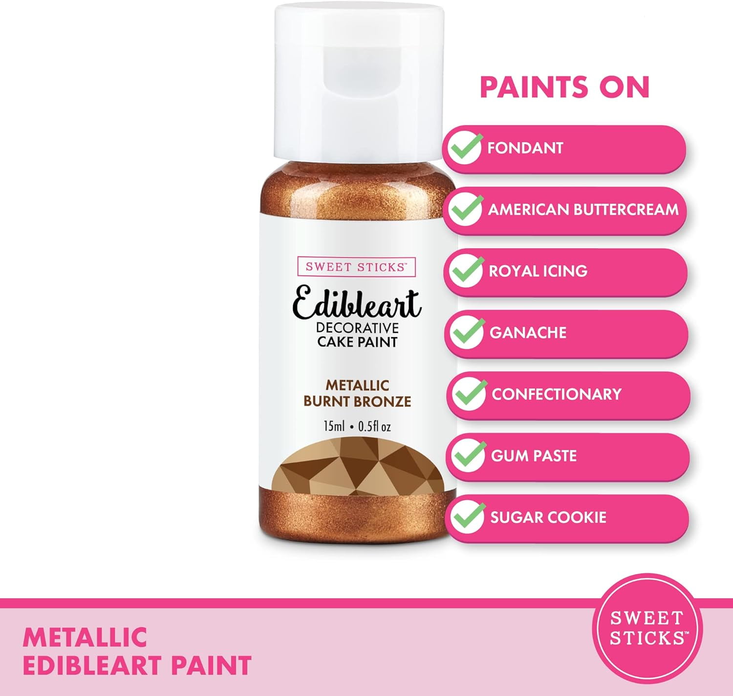 Sweet Sticks Water-activated Edible Food Paint, 5 Grams, Pure Gold : Target