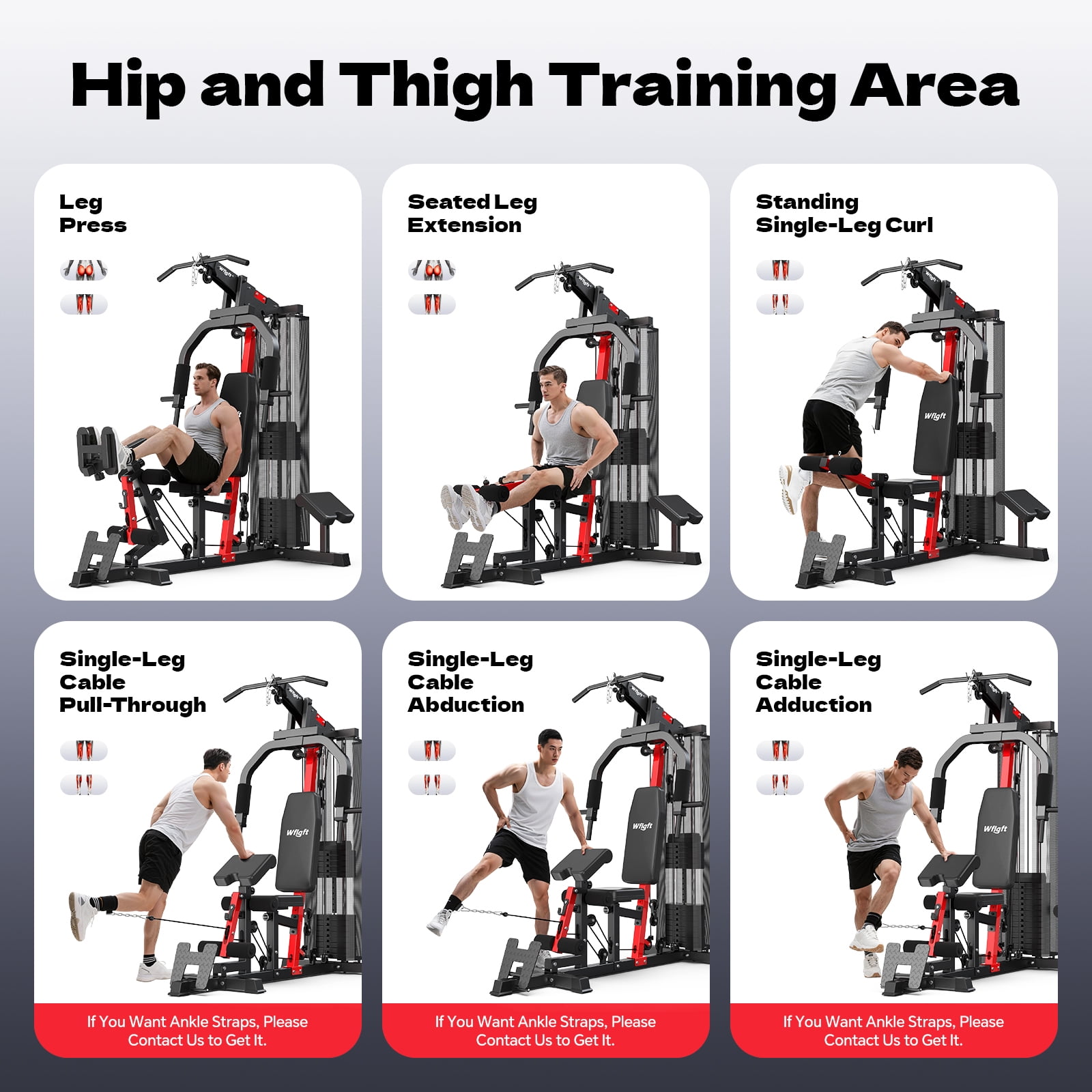 TOSSFD Home Gym, Workout Station with 148LBS Weight Stack, Multifunctional Home Gym Equipment, Exercise Equipment for Full Body Strength Training