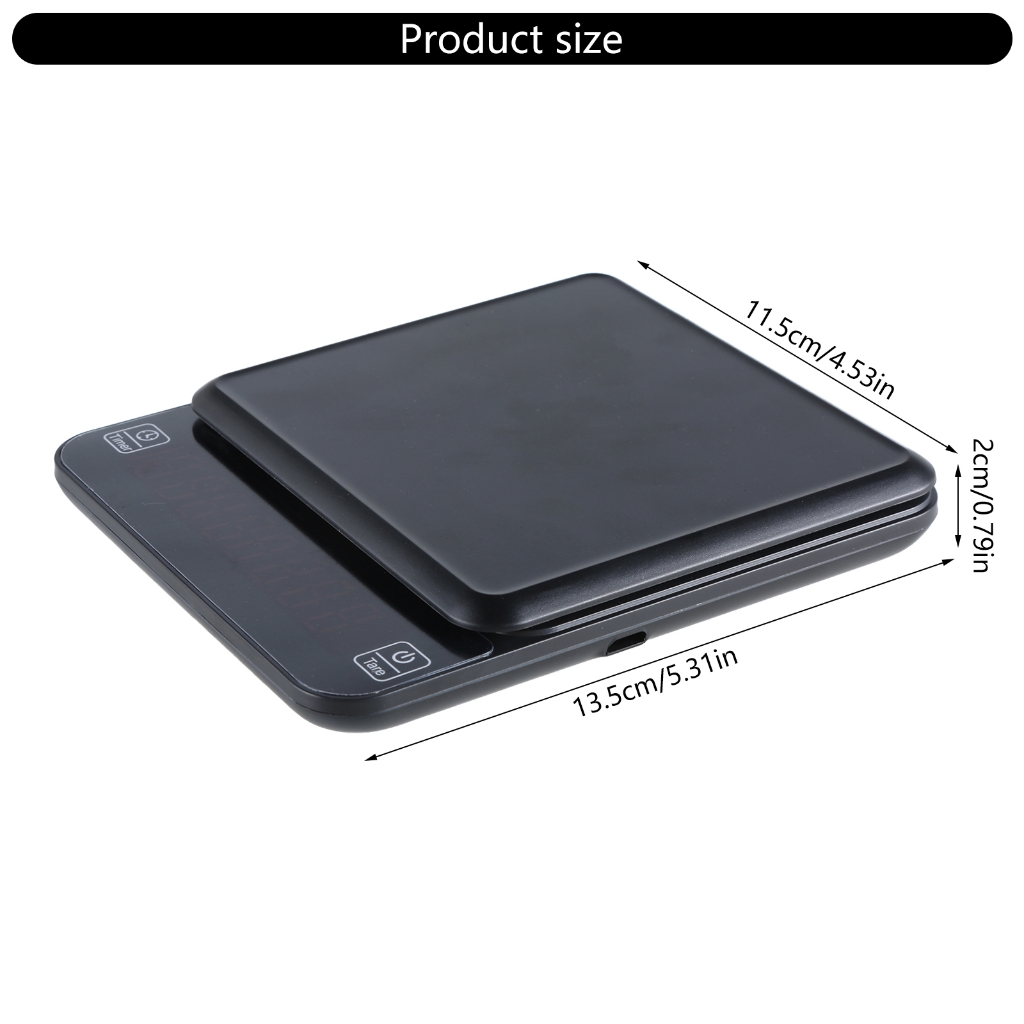 Geemin Precise Electronic Digital Coffee Scale With Timer And Tare Function, 3KG/0.1G Espresso Weighing Tool Kitchen Scales