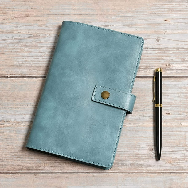 Wonderpool Carnet de notes rechargeable en papier pointillé A6 en cuir -  Journal à spirale en cuir véritable avec poches intérieures pour homme et  femme (Bleu ciel, A6) Bleu ciel A6 