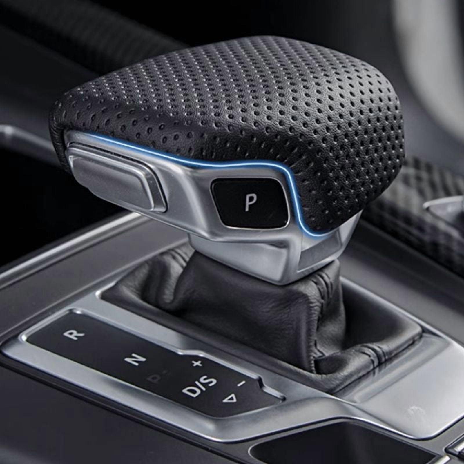 For A-U-D-I A4 B9 A5 Q7 Q5 16-19 Gear Shift Knob Cover Perforated Leather Handball Shifter Handle Lever Case