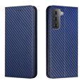 thumbnail image 5 of SaniMore for Samsung Galaxy S24 Wallet Case, Wrist Strap Magnetic Clasp, Card Slots Carbon Fibre Skin Shockproof TPU Anti-drop Anti-scractch Stand Business Full Body Protective Shell, Blue, 5 of 10