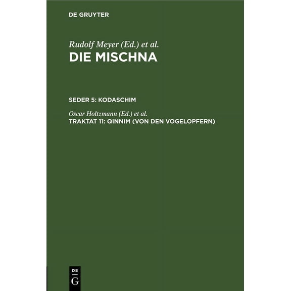 Qinnim (Von Den Vogelopfern): Text, Übersetzung Und Erklärung (Hardcover)