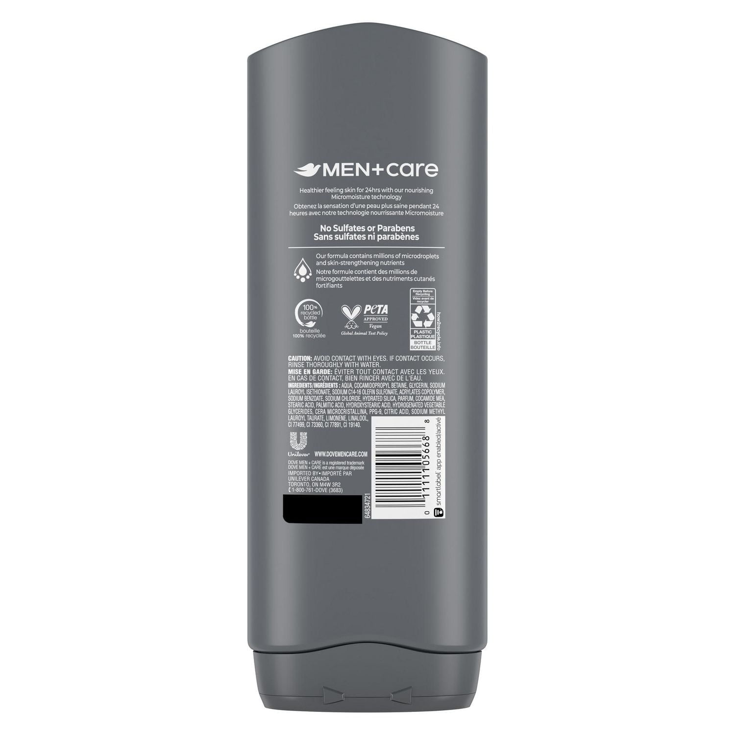 Dove Men+Care Exfoliating Body Wash Deep Clean for Men, with 24-Hour Nourishing Micromoisture Technology Body Wash, 532mL