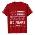 thumbnail image 5 of America 250 Years T Shirts for Men 1776-2026 American Flag Print Short Sleeve Crew Neck Muscle Tops Moisture Wicking Relaxed Fit Beach Vacation Workout Tops, Red, #01 Red, 5 of 5