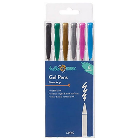 Hello Hobby Multicolor Gel Pen Metallic Set, 6 Pieces