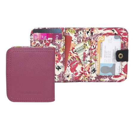 - Travelon Women's Hack-Proof RFID Blocking Leather Bifold Wallet Card Case Berry