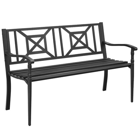 Costway Patio Garden Bench Steel Frame, Heb Outdoor Furniture