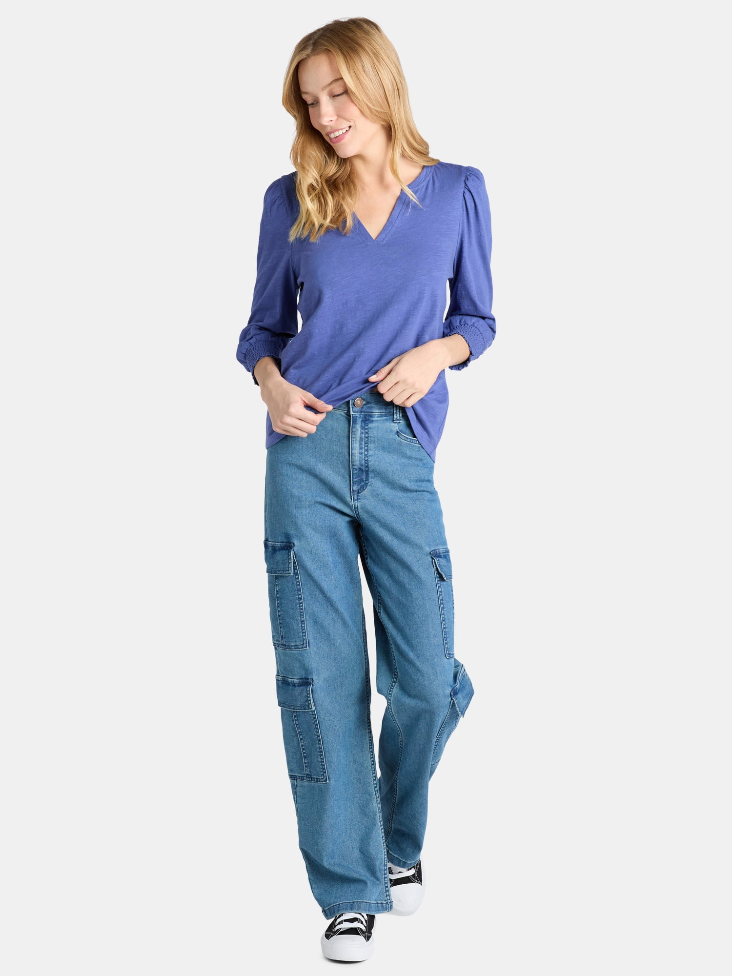Time and Tru Women's Notch Neck Top