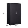 thumbnail image 5 of Sesslife Metal Storage Cabinet with Locking Doors and Adjustable Shelves, Freestanding Lockable Utility Filing Cabinet, 42 Inches Tall Folding Tool Cabinet for Office, Home, School, Garage, Black, 5 of 9