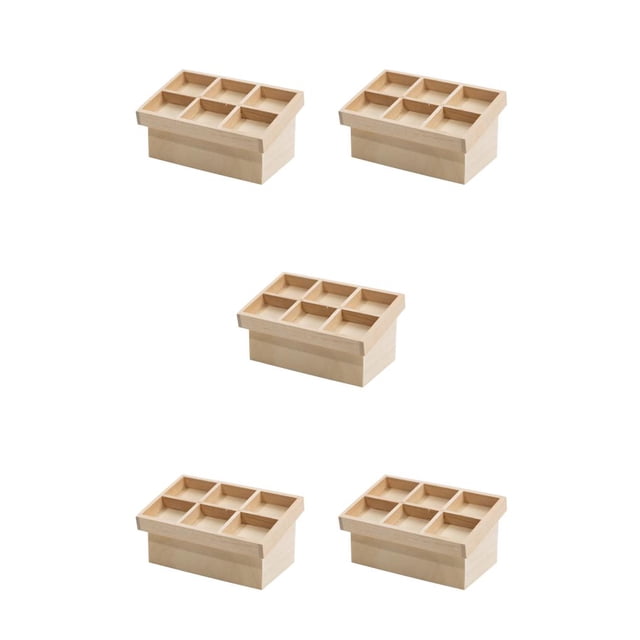 bedienty 1/12 Dollhome Children Toy Miniature Furniture Vegetable Rack Simulation Decoration Doll Storage Stand DIY Supermarket Light Wood Color 5Set