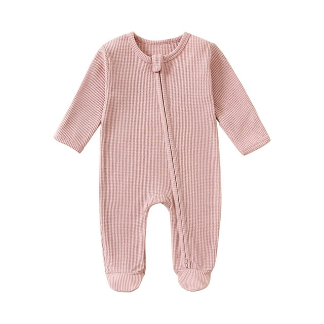 aidice Newborn Baby Clothes Boy Girl Zipper Rompers Footed Infant Comfy Cotton Toddler Unisex Outfits