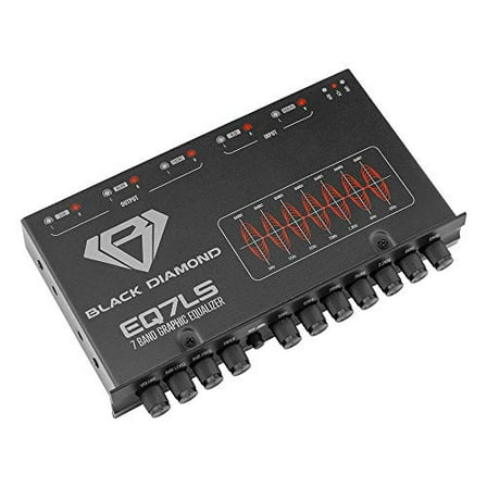 Black Diamond EQ7LS 7-Band Stereo Equalizer/Crossover Pre Amp Equalizer Car Audio EQ with Front Rear   Sub Output
