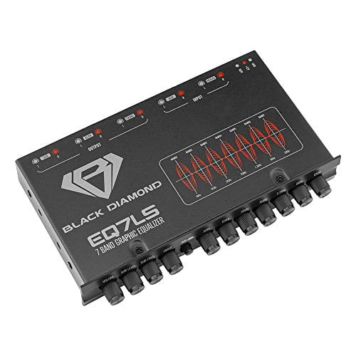 Black Diamond EQ7LS 7-Band Stereo Equalizer/Crossover Pre Amp Equalizer Car Audio EQ with Front Rear   Sub Output