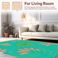 thumbnail image 2 of ODIKA 6'x6' Machine Washable Non-Slip Area Rug, Tropical Lush Leaf & Flower Print High Traffic Rug, Blue, 327574, 2 of 7