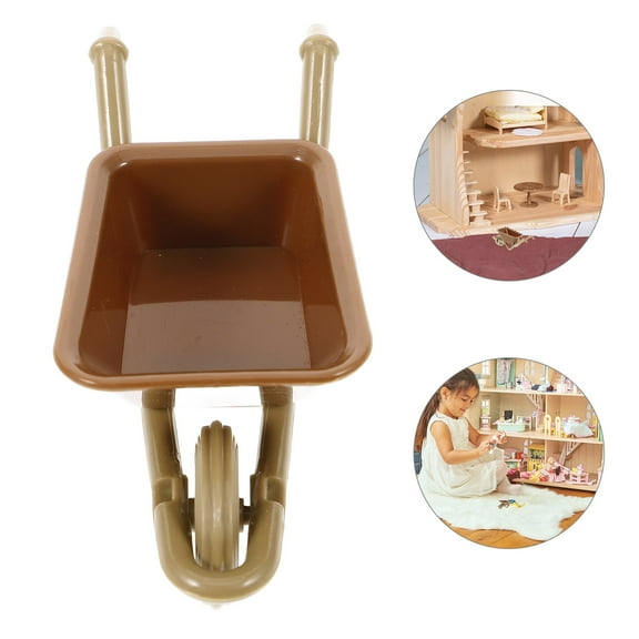 Topbathy Dolls House Garden Accessories Mini Wheelbarrow Model 4Pcs Realistic Shape