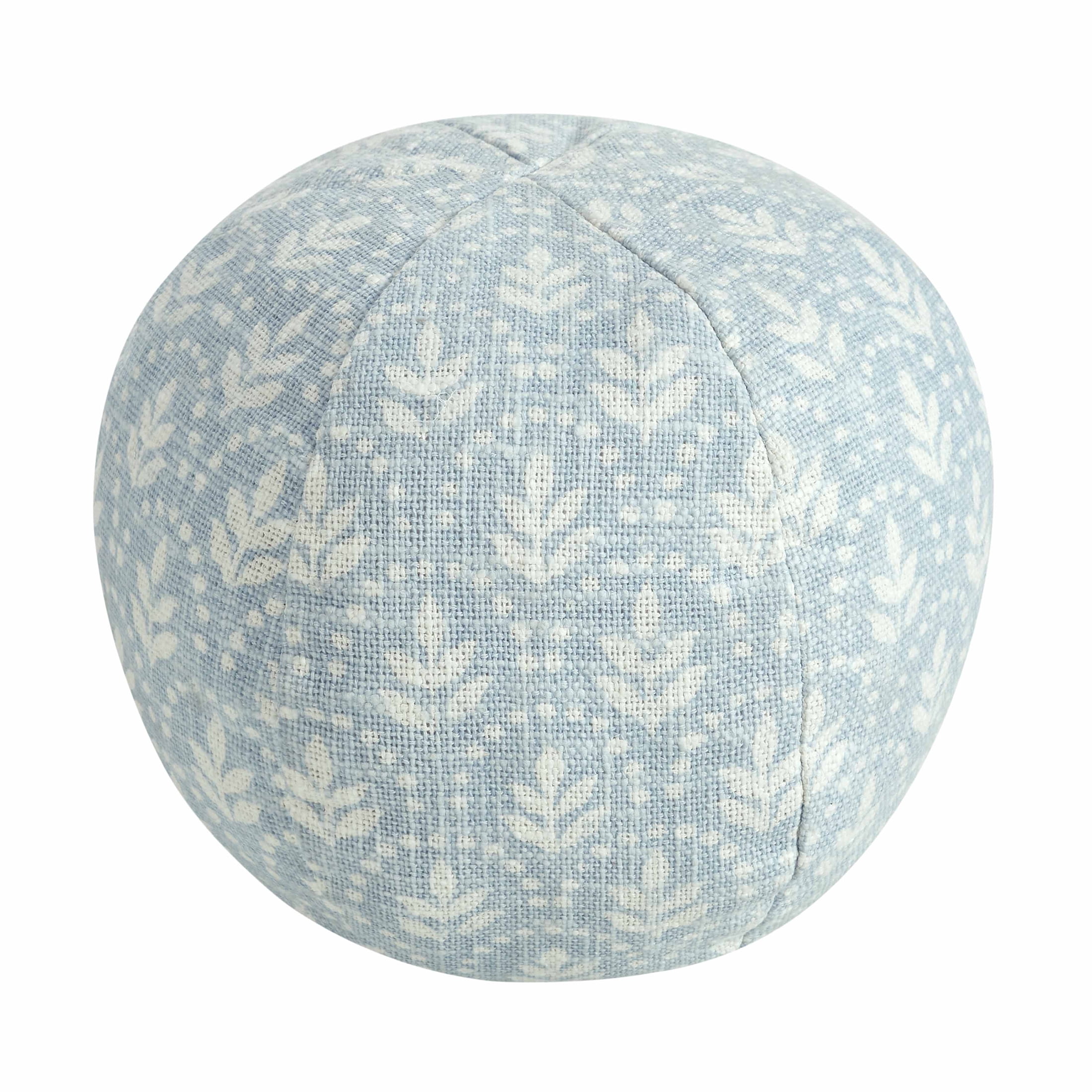 Beautiful 11" Hydrangea Block Print Round Decorative Pillow by Drew Barrymore