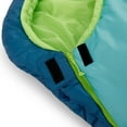 thumbnail image 4 of Firefly! Outdoor Gear Kid's Mummy Sleeping Bag - Blue/Green (youth size 70" x 30"), 4 of 10