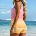 thumbnail image 4 of Tankini Swimsuits for Women Summer Gradient Tummy Control Two Piece Bathing Suits Tank Tops with Swim Shorts Swimwear, L, 4 of 6