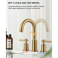 thumbnail image 4 of Wowow 8 in. Widespread Double Handle Bathroom Faucet with Pop-Up Drain Kit and Supply Lines Included in Gold, 4 of 8