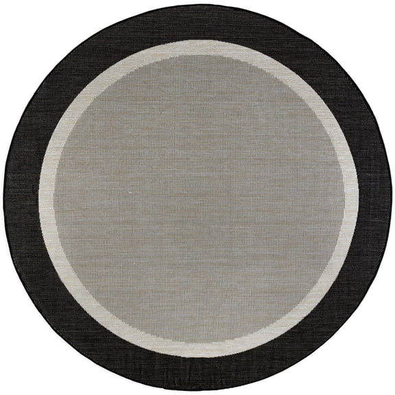 Tayse Eco Area Rug ECO1200 Transitional Black Solid Single-Color 7' 10 x 7' 10" Round