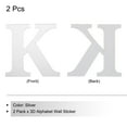 thumbnail image 3 of 3D Acrylic Alphabet Mirror Wall Stickers Letter K Self-Adhesive Art Sticker Decal Silver 2Pcs, 3 of 5